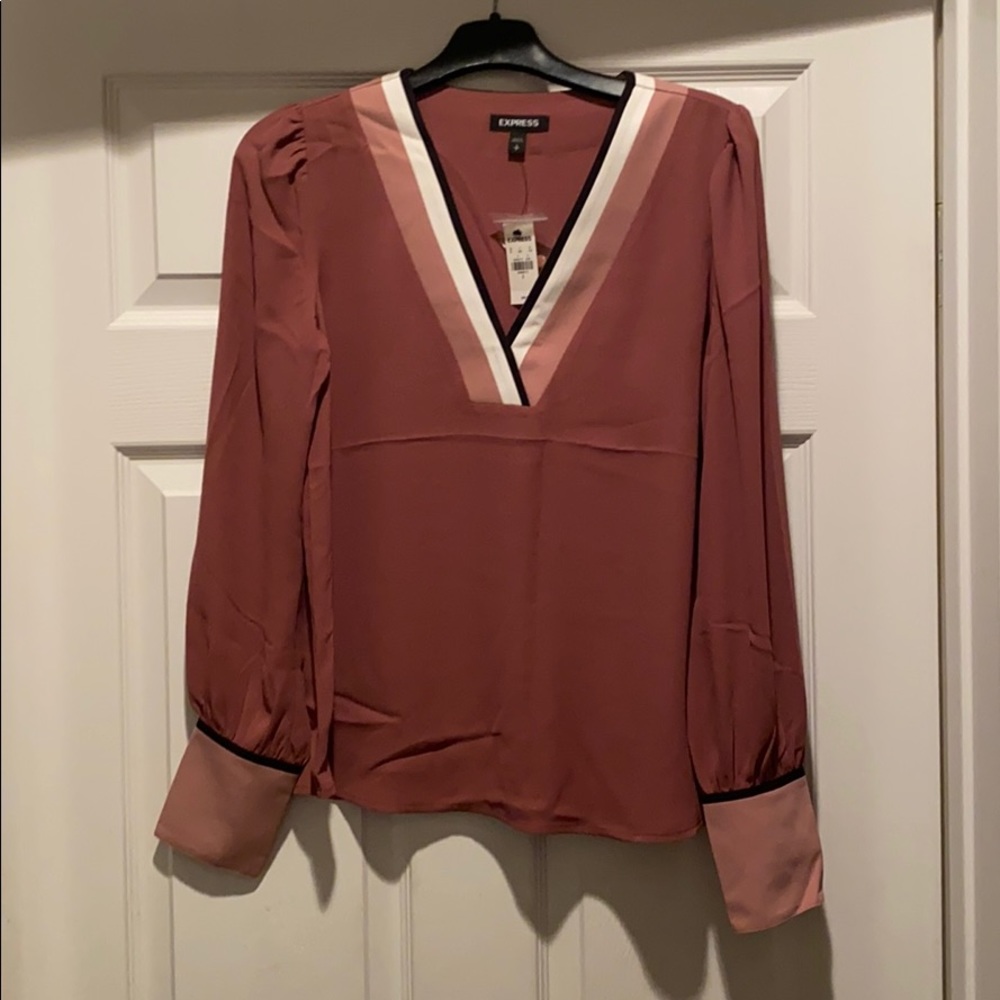 rouge/pinkish long sleeve blouse
